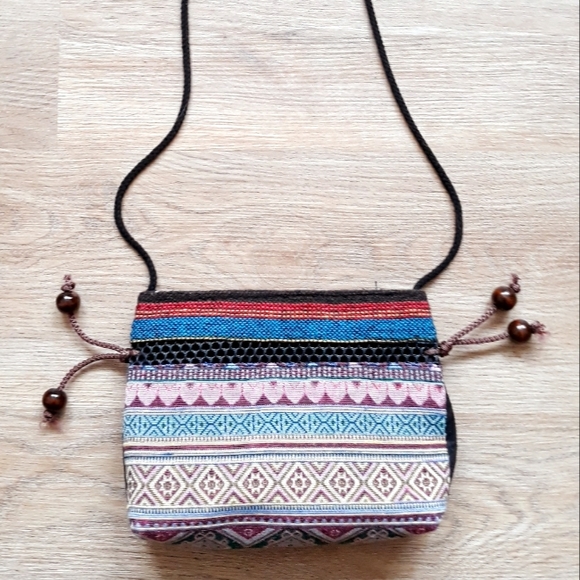 Handmade Hmong Colorful Textile Embroidered Crossbody Bag - Picture 9 of 11